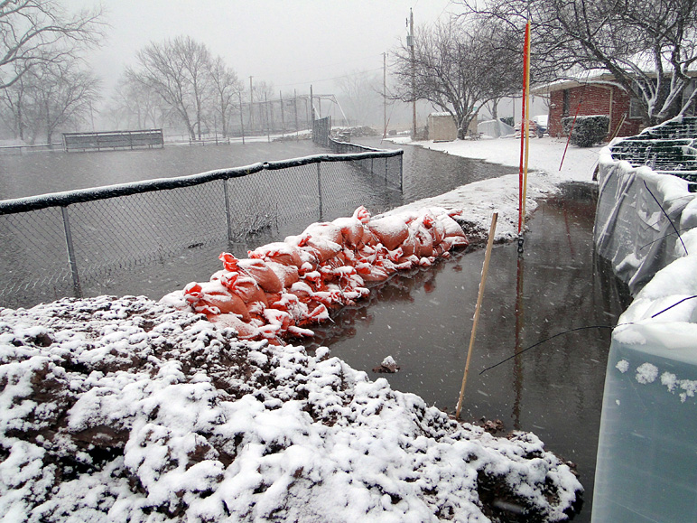 You don't see snow on flood waters very often (300.52 KB)